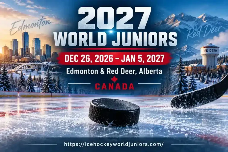 2026-2027 World Junior Ice Hockey Schedule: Full Fixtures & Dates 1 World Junior Championship 2027 schedule overview showing the December 26, 2026 to January 5, 2027 tournament dates in Edmonton and Red Deer, Alberta, Canada.