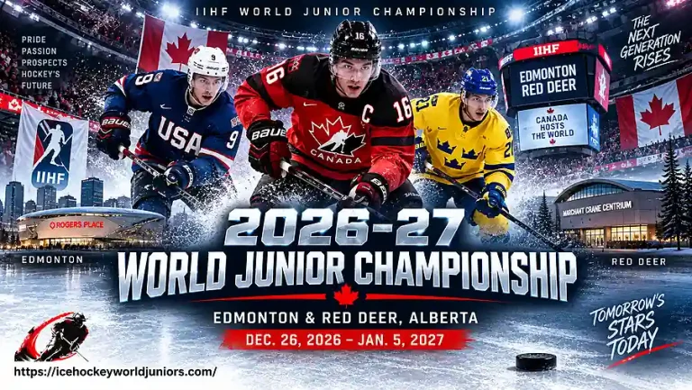 World Junior Championship 2027 hockey action in Edmonton and Red Deer