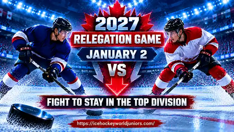 2027 World Junior Championship Promotion and Relegation: How It Works 4 2027 World Junior Championship relegation game graphic showing the battle to remain in the top division.