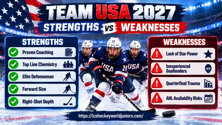 Team USA 2027 strengths and weaknesses including coaching defense and goaltending